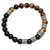 Tiger's eye and onyx beaded stretch bracelet, 'Batuan Renaissance' - Tiger's Eye and Onyx Beaded Stretch Bracelet from Bali (image 2a) thumbail