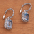 Blue topaz half-hoop earrings, 'Buddha Curl Memories' - Blue Topaz and 925 Sterling Silver Half Hoop Earrings (image 2b) thumbail