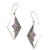 Amethyst dangle earrings, 'Diamond Ferns' - Amethyst Diamond-Shaped Dangle Earrings from Bali (image 2a) thumbail