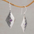 Amethyst dangle earrings, 'Diamond Ferns' - Amethyst Diamond-Shaped Dangle Earrings from Bali (image 2b) thumbail