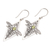 Peridot dangle earrings, 'Dragonfly Diamonds' - Peridot and 925 Silver Dragonfly Dangle Earrings from Bali (image 2d) thumbail