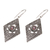 Garnet dangle earrings, 'Daisy Spirals' - Garnet and Sterling Silver Floral Dangle Earrings from Bali