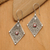 Garnet dangle earrings, 'Goddess Diamonds' - Garnet and 925 Silver Spiral Motif Dangle Earrings from Bali