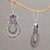 Amethyst dangle earrings, 'Sacred Source' - Amethyst Spiral Motif Dangle Earrings from Bali (image 2b) thumbail