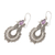 Amethyst dangle earrings, 'Sacred Source' - Amethyst Spiral Motif Dangle Earrings from Bali
