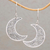 Sterling silver dangle earrings, 'Crescent Vines' - Sterling Silver Crescent-Shaped Dangle Earrings from Bali thumbail