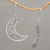 Sterling silver dangle earrings, 'Crescent Vines' - Sterling Silver Crescent-Shaped Dangle Earrings from Bali (image 2b) thumbail
