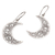 Sterling silver dangle earrings, 'Crescent Vines' - Sterling Silver Crescent-Shaped Dangle Earrings from Bali (image 2c) thumbail