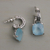 Chalcedony dangle earrings, 'Buddha Hoops' - Blue Chalcedony and 925 Silver Dangle Earrings from Bali (image 2c) thumbail