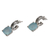 Chalcedony dangle earrings, 'Buddha Hoops' - Blue Chalcedony and 925 Silver Dangle Earrings from Bali (image 2e) thumbail