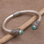 Turquoise cuff bracelet, 'Petal Temple' - Turquoise and Sterling Silver Cuff Bracelet from Bali (image 2) thumbail