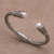 Cultured pearl cuff bracelet, 'Dragon Beauty' - Cultured Pearl and Sterling Silver Cuff Bracelet from Bali (image 2c) thumbail
