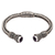 Amethyst cuff bracelet, 'Naga Temple' - Amethyst Naga Motif Sterling Silver Cuff Bracelet from Bali