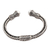 Amethyst cuff bracelet, 'Naga Temple' - Amethyst Naga Motif Sterling Silver Cuff Bracelet from Bali