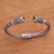 Citrin-Manschettenarmband, 'Temple Blossom'. - Armband mit Citrin-Bortenmotiv Manschettenarmband aus Sterlingsilber aus Bali