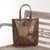 Leather tote bag, 'Kuta Heritage' - Brown Leather Tote Bag with Antique Finish from Indonesia thumbail