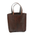 Leather tote bag, 'Kuta Heritage' - Brown Leather Tote Bag with Antique Finish from Indonesia