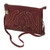 Leather shoulder bag, 'Shimmering Morning in Garnet' - Handcrafted Adjustable Leather Shoulder Bag from Java