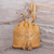 Leather bucket bag, 'Shimmering Honey' - Adjustable Leather Bucket Bag in Honey from Java (image 2) thumbail