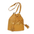Leather bucket bag, 'Shimmering Honey' - Adjustable Leather Bucket Bag in Honey from Java