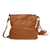 Leather sling, 'Chestnut Attraction' - Handcrafted Pleated Leather Sling in Chestnut from Java (image 2d) thumbail