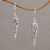Sterling silver dangle earrings, 'Vine Pyramids' - Sterling Silver Pyramid-Shaped Earrings from Bali (image 2) thumbail