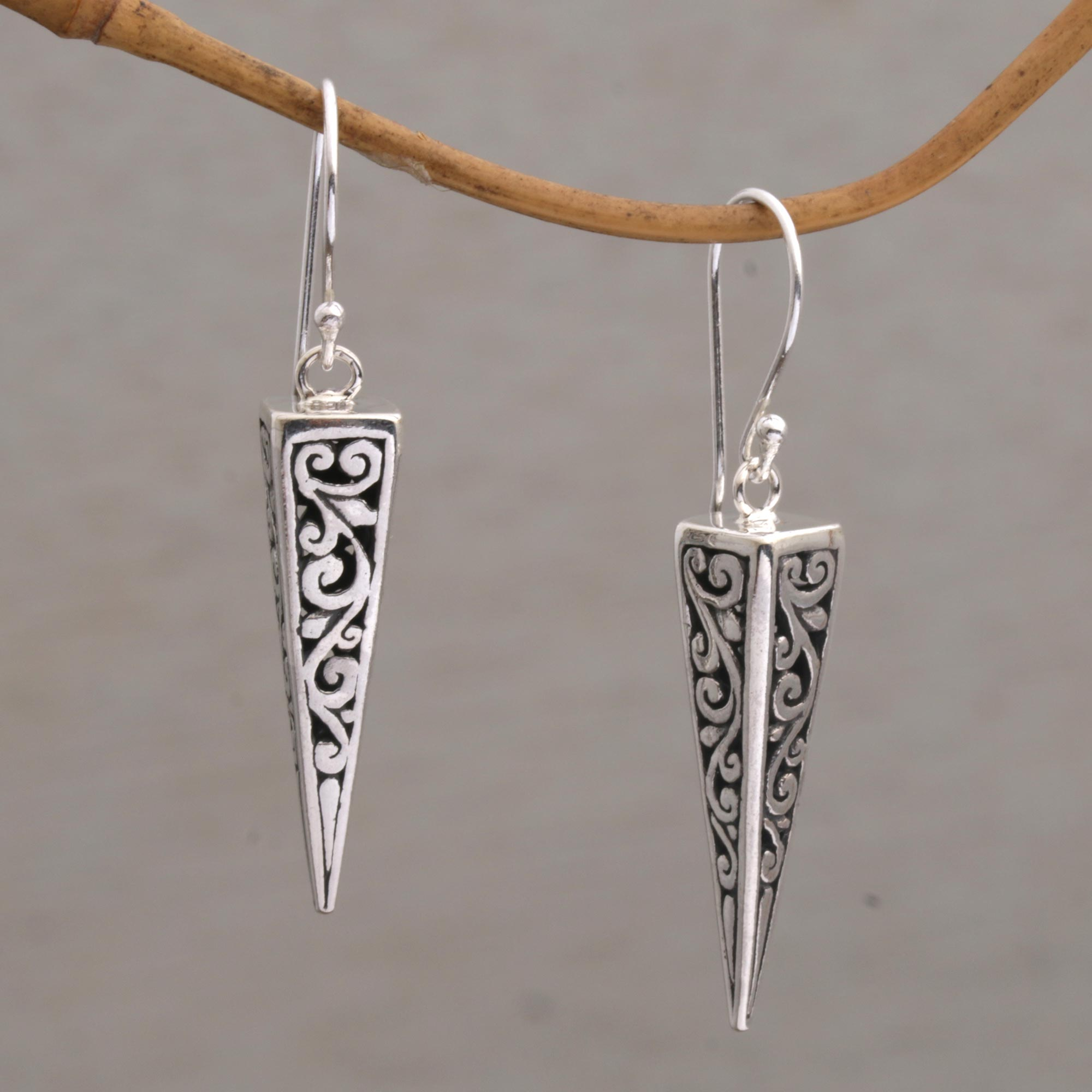 UNICEF Market | Sterling Silver Pyramid-Shaped Earrings from Bali ...