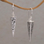 Sterling silver dangle earrings, 'Vine Pyramids' - Sterling Silver Pyramid-Shaped Earrings from Bali (image 2b) thumbail