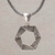 Sterling silver pendant necklace, 'Folded Songket' - Sterling Silver Hexagonal Pendant Necklace from Bali (image 2) thumbail