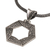 Sterling silver pendant necklace, 'Folded Songket' - Sterling Silver Hexagonal Pendant Necklace from Bali (image 2e) thumbail