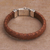 Men's leather braided wristband bracelet, 'Tranquil Weave in Brown' - Men's Leather Braided Wristband Bracelet in Brown from Bali thumbail