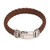 Men's leather braided wristband bracelet, 'Tranquil Weave in Brown' - Men's Leather Braided Wristband Bracelet in Brown from Bali (image 2a) thumbail