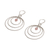 Rose quartz dangle earrings, 'Gleaming Rings' - Sterling Silver and Rose Quartz Dangle Earrings from Bali