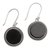 Onyx dangle earrings, 'Midnight Circles' - Onyx and Sterling Silver Circular Dangle Earrings form Bali
