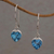 Blue topaz dangle earrings, 'Color of Love' - Blue Topaz Heart-Shaped Dangle Earrings from Bali