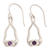 Amethyst dangle earrings, 'Serpentine Talismans' - Amethyst and Sterling Silver Snake Dangle Earrings from Bali (image 2a) thumbail