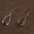 Garnet dangle earrings, 'Serpentine Talismans' - Garnet and Sterling Silver Snake Dangle Earrings from Bali (image 2d) thumbail