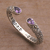Gold accent amethyst cuff bracelet, 'Altar Teardrops' - 18k Gold Accent Amethyst Cuff Bracelet from Bali (image 2) thumbail