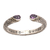 Gold accent amethyst cuff bracelet, 'Altar Teardrops' - 18k Gold Accent Amethyst Cuff Bracelet from Bali thumbail
