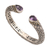 Gold accent amethyst cuff bracelet, 'Altar Teardrops' - 18k Gold Accent Amethyst Cuff Bracelet from Bali (image 2c) thumbail