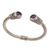 Amethyst cuff bracelet, 'Altar Swirl' - Amethyst and 925 Silver Rope Design Cuff Bracelet from Bali thumbail