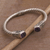 Amethyst cuff bracelet, 'Altar Swirl' - Amethyst and 925 Silver Rope Design Cuff Bracelet from Bali (image 2c) thumbail