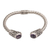Amethyst cuff bracelet, 'Altar Swirl' - Amethyst and 925 Silver Rope Design Cuff Bracelet from Bali (image 2d) thumbail