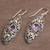 Gold accent amethyst dangle earrings, 'Shields of Vines' - 18k Gold Accent Amethyst Dangle Earrings from Bali (image 2c) thumbail