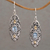 Gold accent blue topaz dangle earrings, 'Shields of Vines' - 18k Gold Accent Blue Topaz Dangle Earrings form Bali (image 2) thumbail