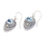 Gold accent blue topaz dangle earrings, 'Swirling Crests' - Gold Accent Blue Topaz and 925 Silver Earrings from Bali