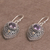Gold accent amethyst dangle earrings, 'Swirling Crests' - Gold Accent Amethyst and 925 Silver Earrings from Bali (image 2c) thumbail