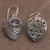 Gold accent amethyst dangle earrings, 'Swirling Crests' - Gold Accent Amethyst and 925 Silver Earrings from Bali (image 2d) thumbail