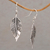 Sterling silver dangle earrings, 'Leaf Mystique' - Sterling Silver Swirling Leaf Dangle Earrings from Bali (image 2b) thumbail