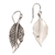 Sterling silver dangle earrings, 'Leaf Mystique' - Sterling Silver Swirling Leaf Dangle Earrings from Bali (image 2d) thumbail